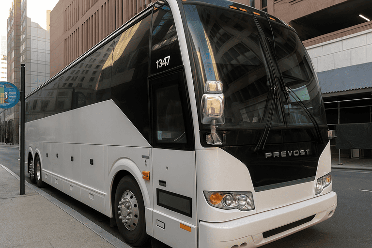 a Clarksville Minibus Company coach bus