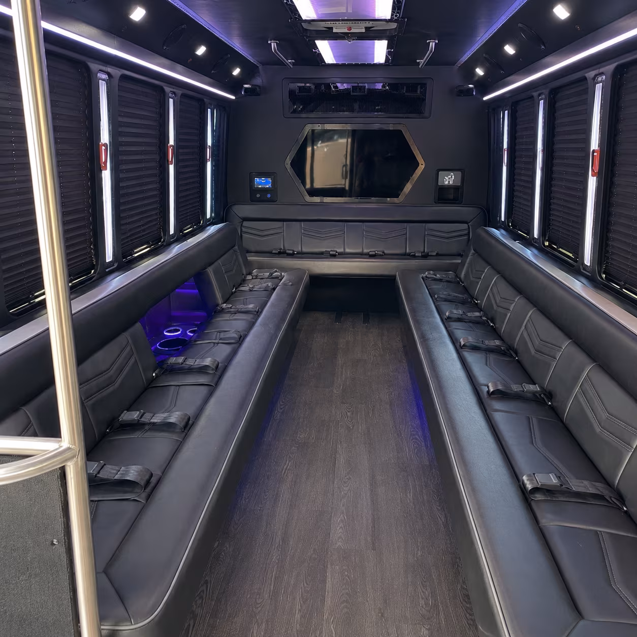 clarksville 18 passenger party bus interior