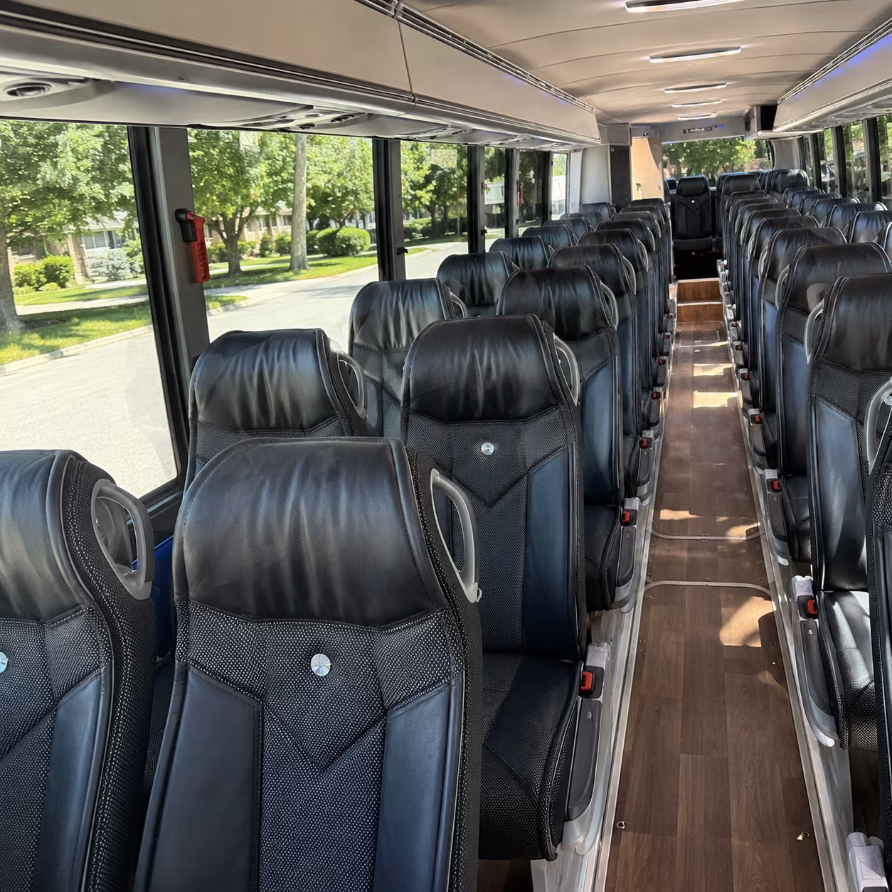 clarksville 40 passenger charter bus inside