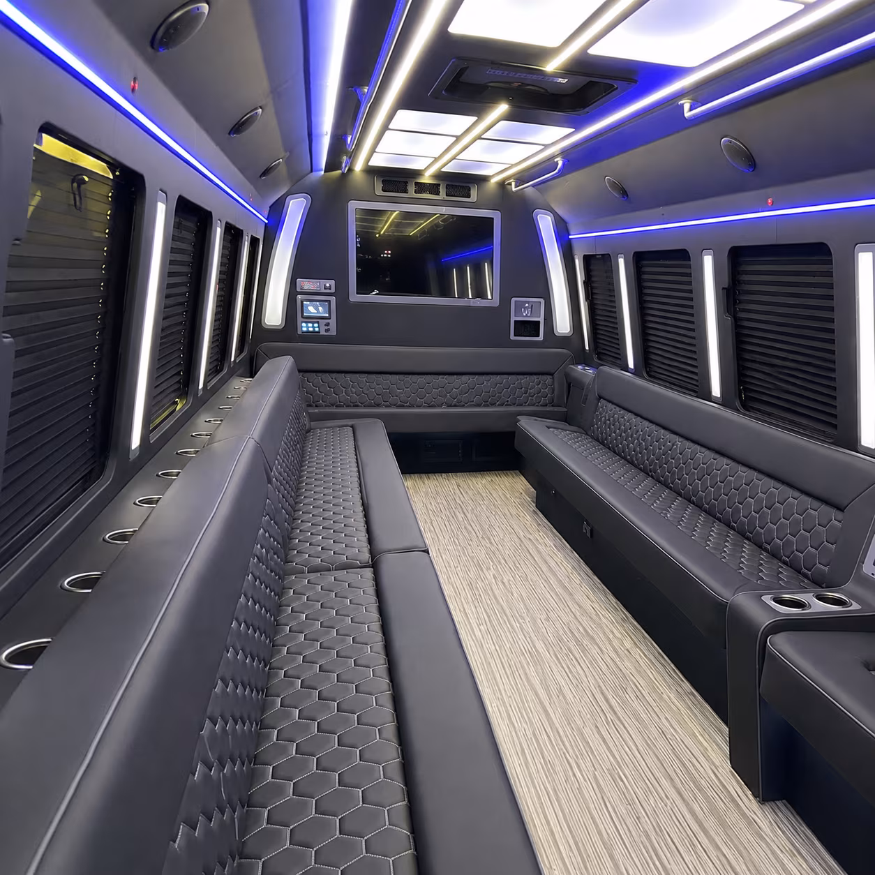 clarksville 40 passenger party bus inside