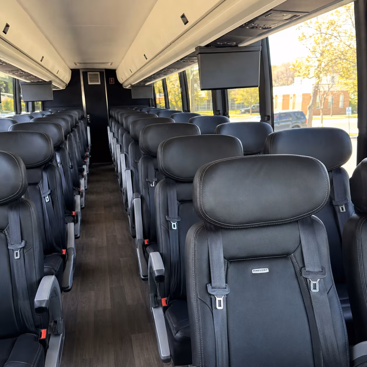 clarksville 45 passenger charter bus inside