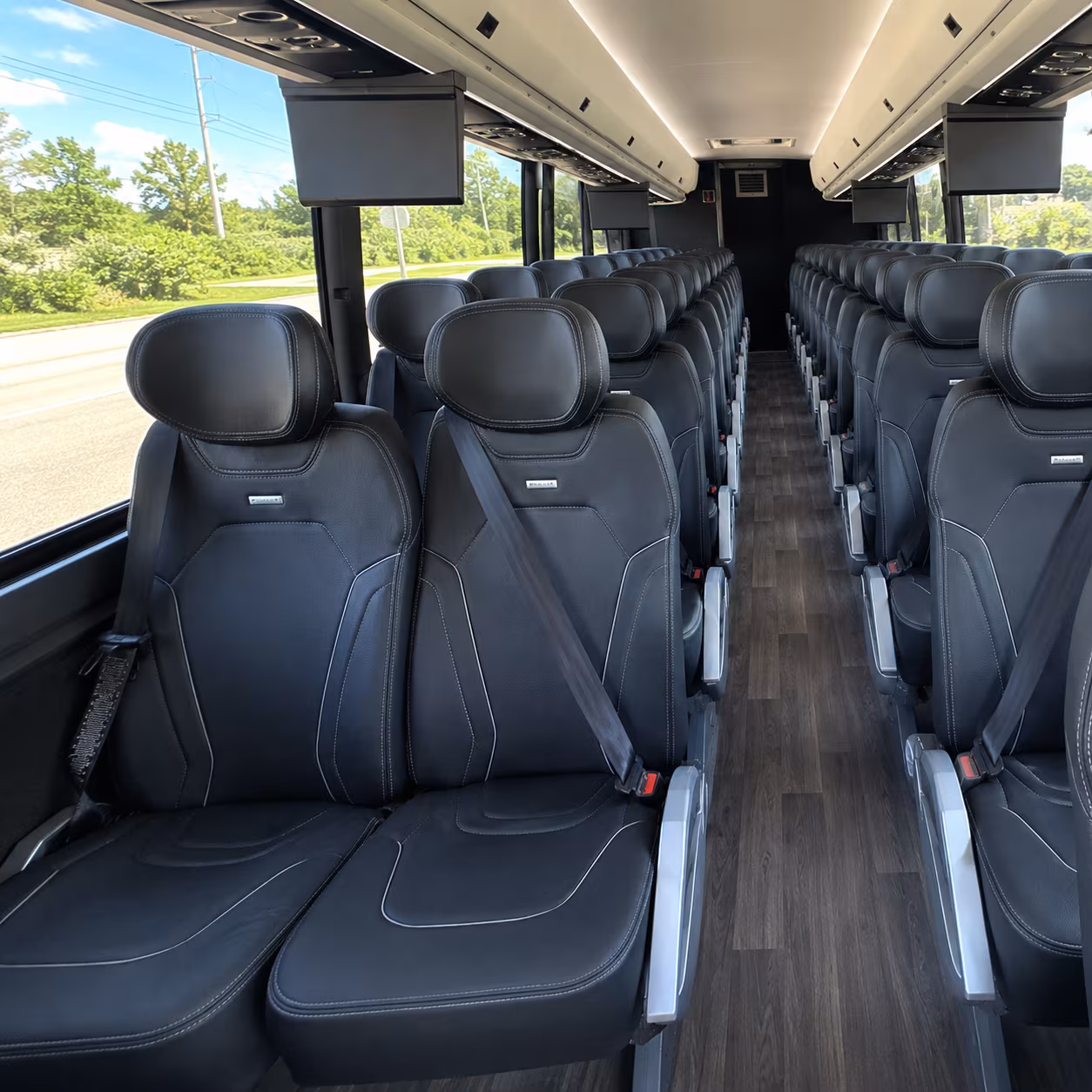 clarksville 47 passenger charter bus inside