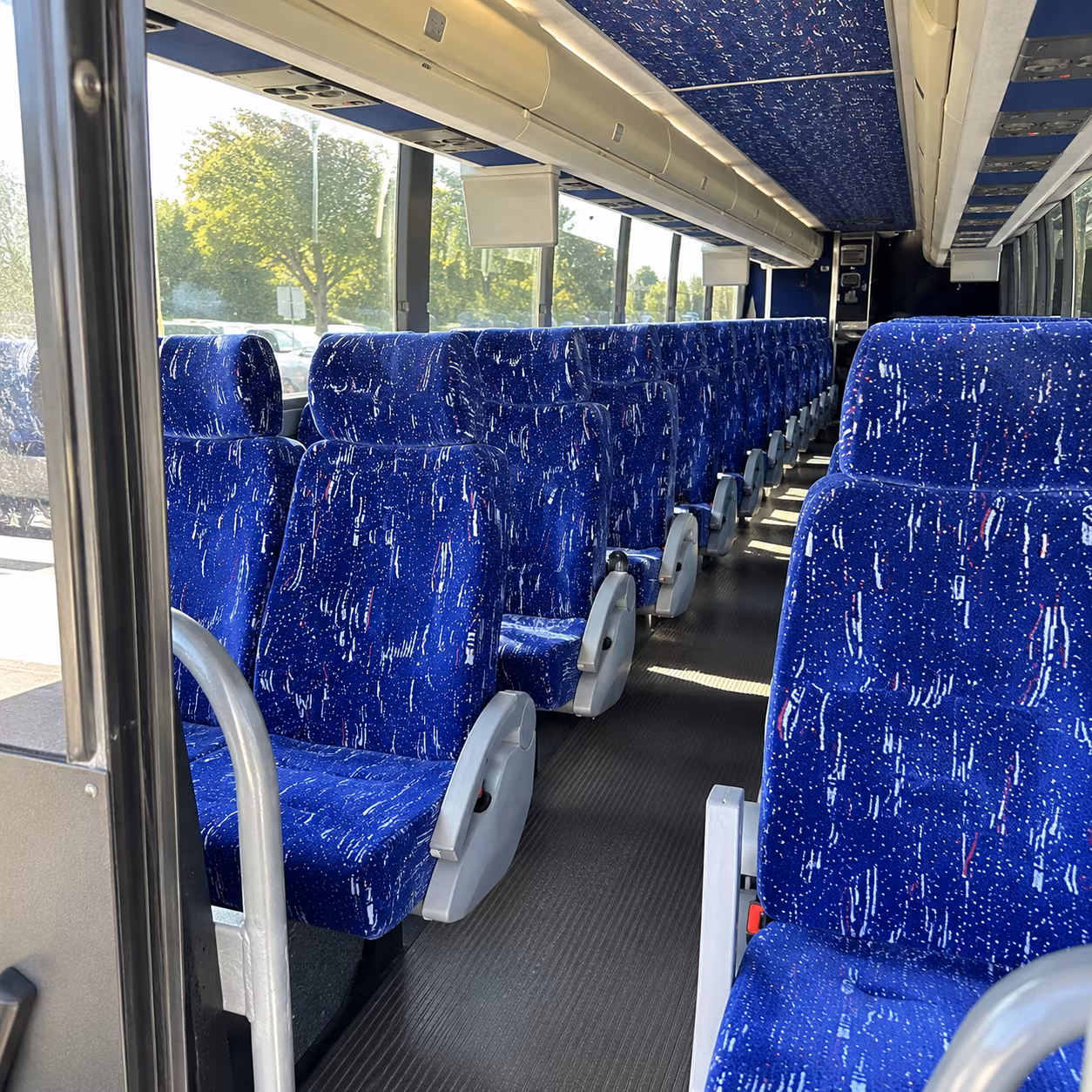 clarksville 50 passenger charter bus inside