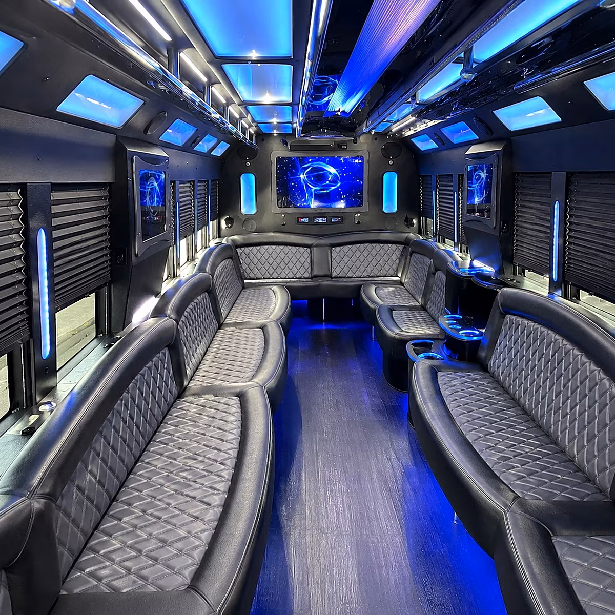 clarksville 50 passenger party bus interior